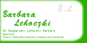 barbara lehoczki business card